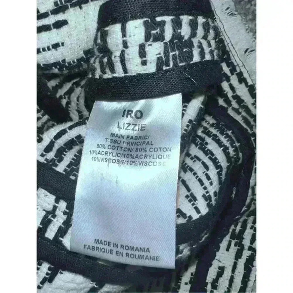 Iro Lizzie Textured Blazer size 38 Zipper Office Siren Secretary Monochrome Emo - Picture 9 of 9